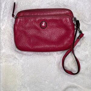 Coach Pink Leather Wristlet